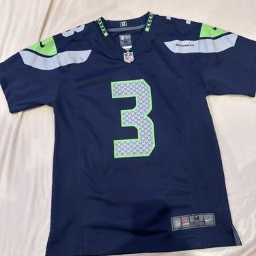 Russell Wilson Seattle Seahawks Nike On Field Boys Youth Jersey Medium M 10/12